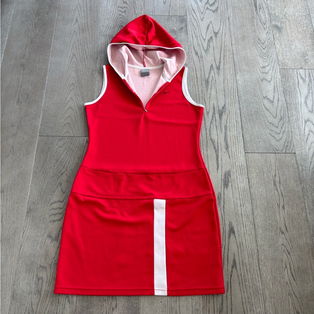 Nike Red and White Sleeveless Athletic Dress